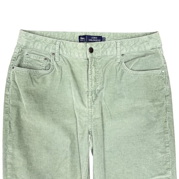 EUC Women's BODEN Denim Cord Girlfriend Pant Light Green | Size 12R - Picture 6 of 14